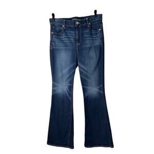 Express Jeans Womens Size 12 Slim Flare High Rise Dark Wash Boot Stretch Denim